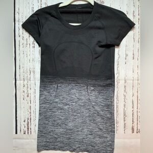 Lululemon Black and Gray Ombré Fitted Swiftly Tee